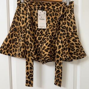 Zara Leopard Print Mini Skirt